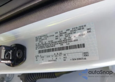 2022 Ford F-150 Lightning Xlt из США, поврежденный, VIN 1FTVW1EL7NWG16618